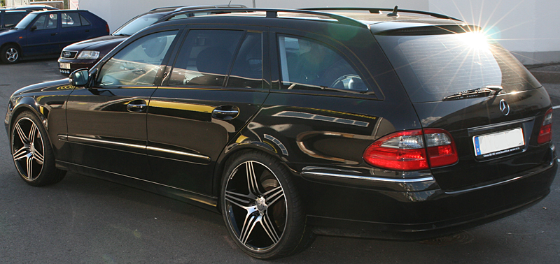 Fälgar Aluworx AMQ Black & Polished. Fram 8.5x20 med 245-35-20, Bak 275-30-20, Mercedes E220