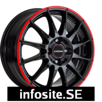 Fälgar Ronal R54 MCR JET BLACK RED RIM