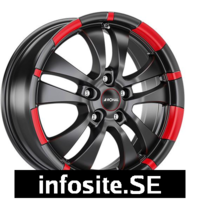 Fälgar Ronal R59 JET BLACK MATT RED RIM